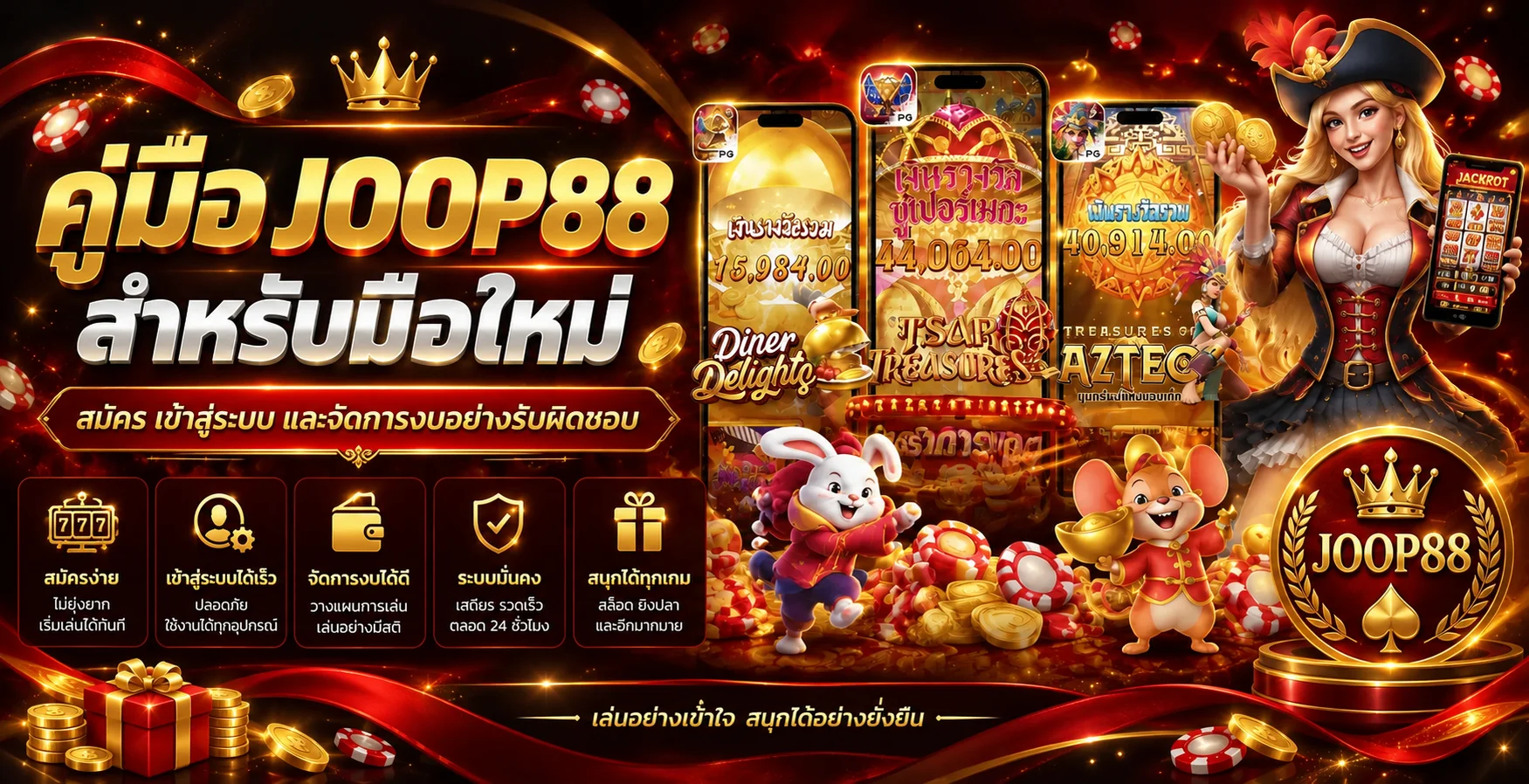JOOP88 คู่มือมือใหม่ สมัคร เข้าสู่ระบบ และจัดการงบ